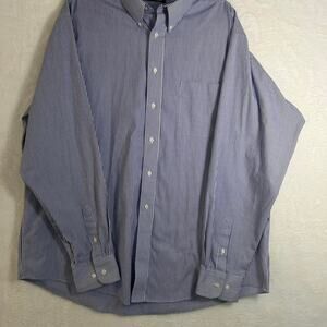 Claybrooke Mens XL 17.5 36/37 Pinstripe‎ Wrinkle Free Button Down Shirt
